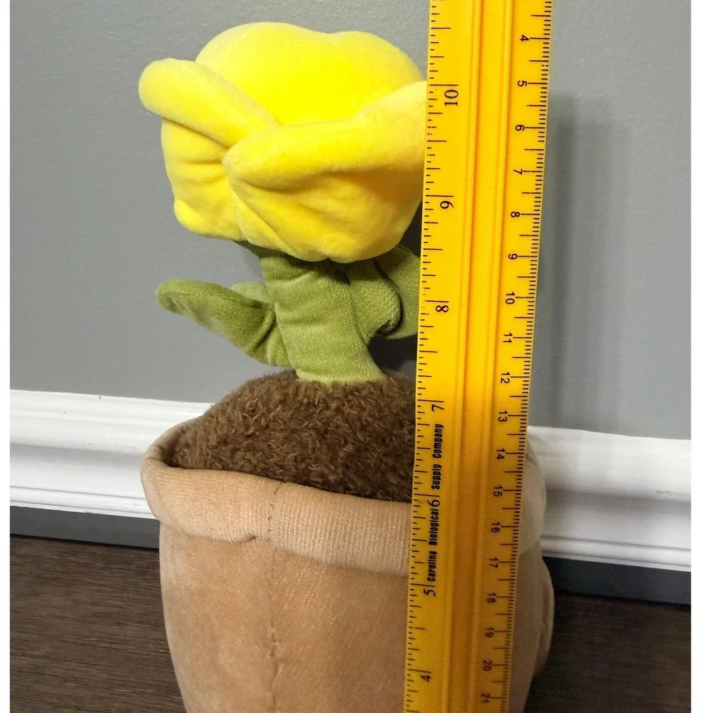 Smoochy Pals Yellow Rose Flower Pot Plush Stuffed Animal 10‎ inch Kawaii Toy